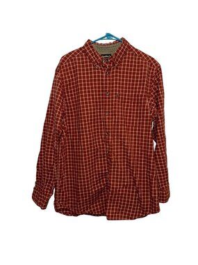 Guide Series Red Plaid Long Sleeve Button-Up Shirt Mens Size L Tall